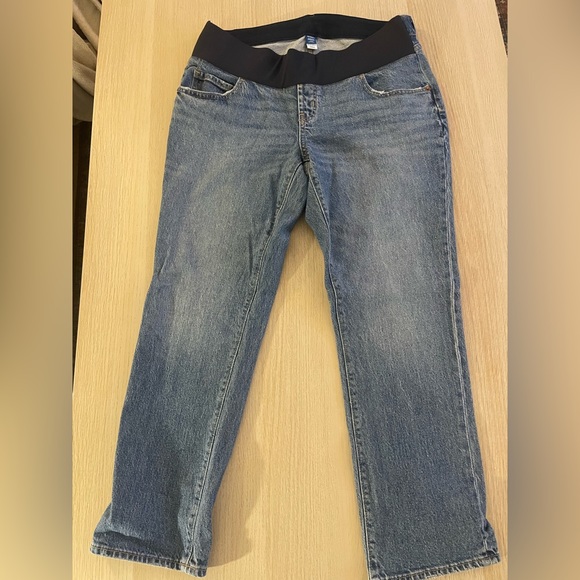 Old Navy Maternity Front Low Panel Slouchy Straight Jeans Size 6 - Picture 1 of 4